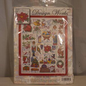 Design Works Christmas Cross Stitch Kit Model #5458 New in Package ABC Sampler
